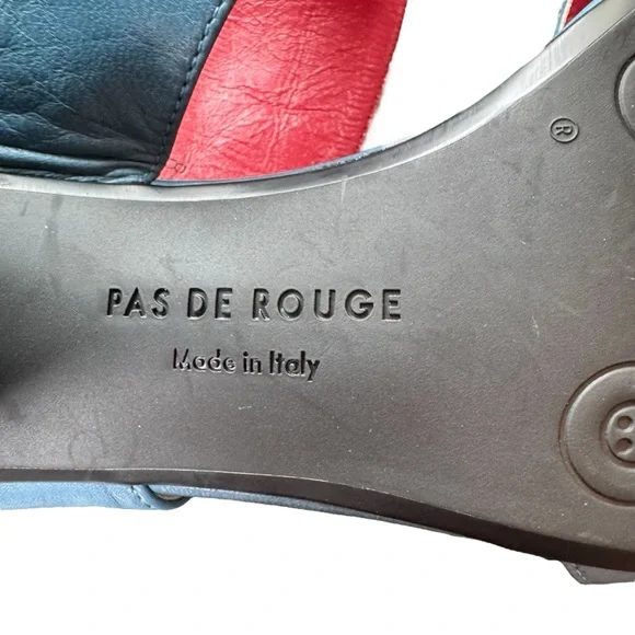 Pas de Rouge Blue and Pink Sandal Slingback Block Heels - Picture 10 of 10